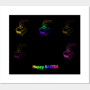 Happy  easter bunnies sticker pack Posters and Art